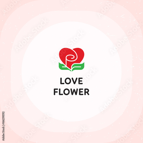 Vector Love Flower Heart Logo