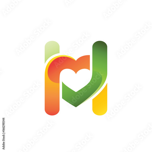 color love letter M U logo