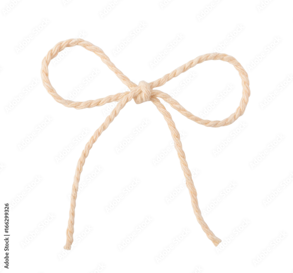 Rope bow isolated on the white background