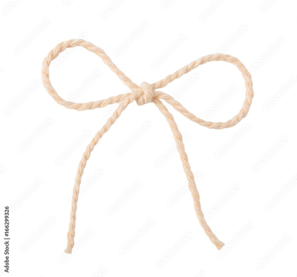 Rope bow isolated on the white background Rope bow isolated on the white background