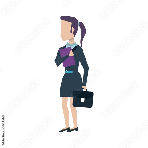 business woman carrying briefcase avatar icon image vector illustration design 