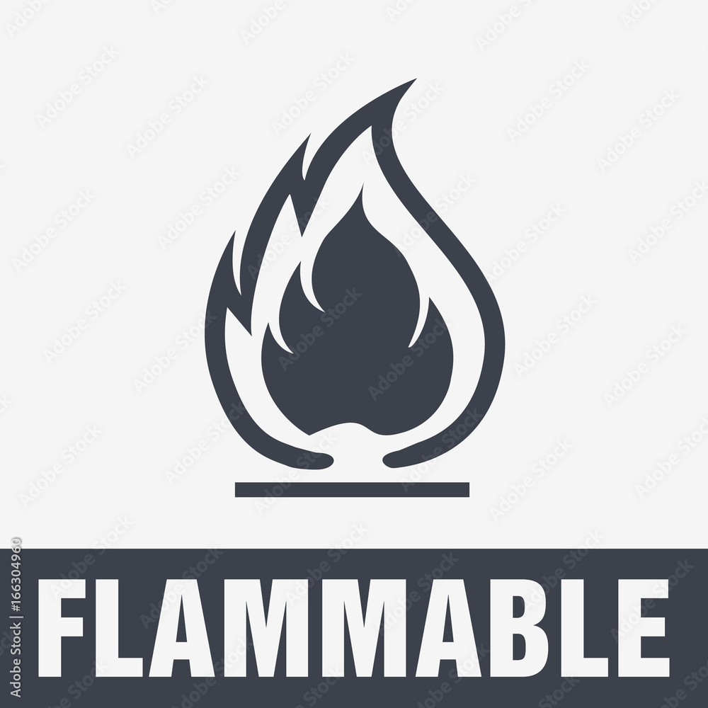 Flammable Symbol. Fire Icon. Packaging Symbol for Delivery of Cargo ...