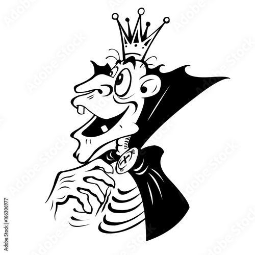 Fantastic cartoon monster-skeleton. Isolated on white background.