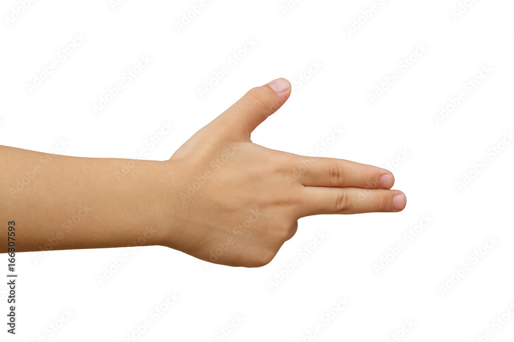 Guns hand with clipping path.isolated on white background. Guns hand with clipping path.isolated on white background.