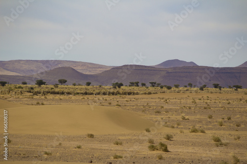 Dunes de sable et montagnes Sahara au Maroc