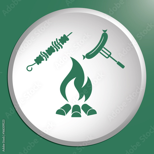 Grilled kebab and sausage icon