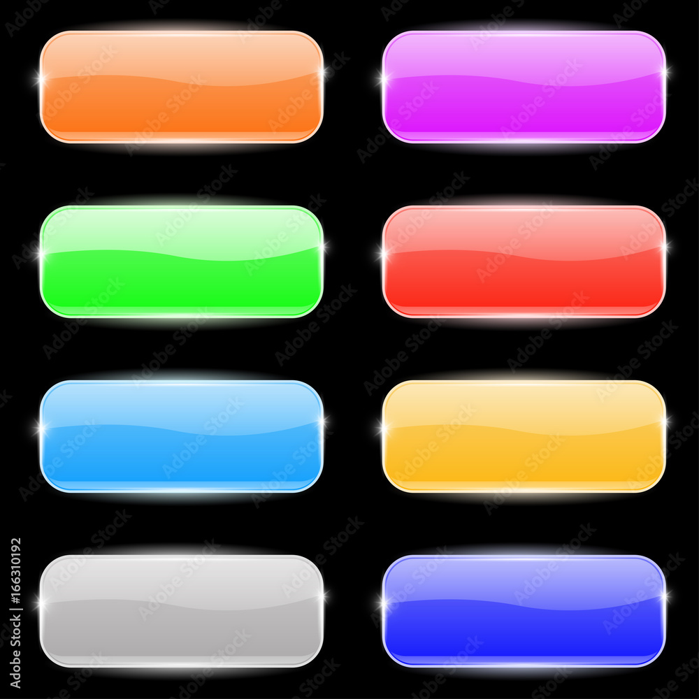 Colored shiny buttons on black background Colored shiny buttons on black background