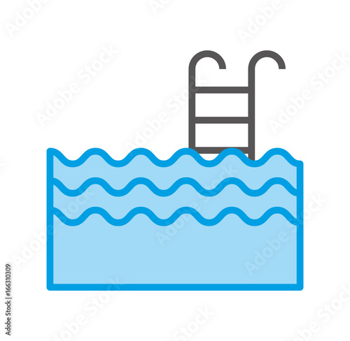 pool with stairs icon vector illustration design