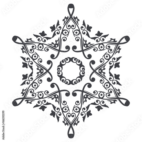 Snowflake shaped ornamental decoration