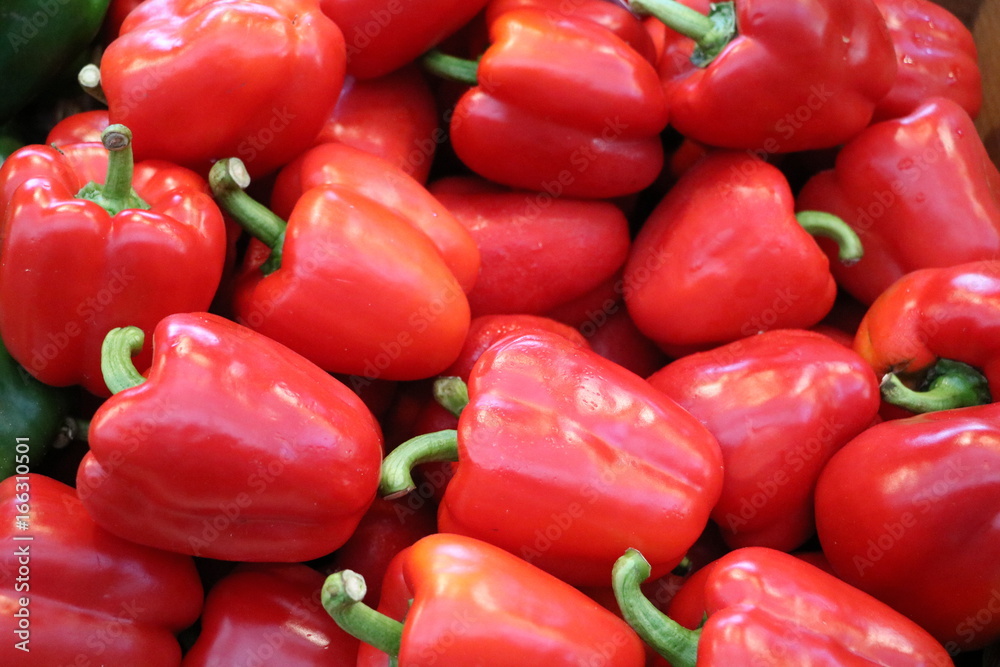 Red peppers on the weekly market in Fremantle, Australia Red peppers on the weekly market in Fremantle, Australia