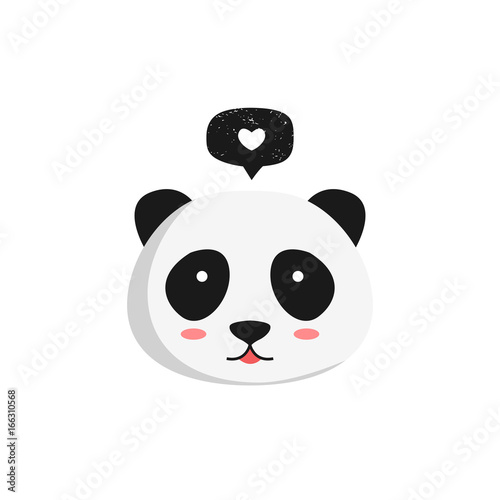 Fototapeta Naklejka Na Ścianę i Meble -  Panda face. Vector illustration. White background. 