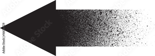 graffiti sprayed gradient arrow in black over white