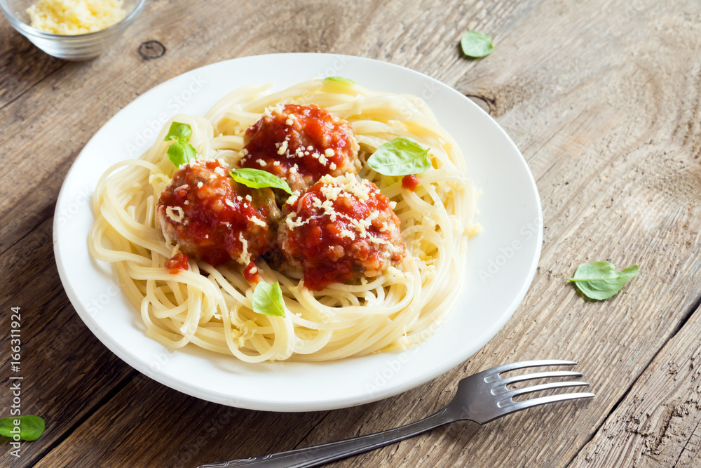 Spaghetti pasta with meatballs Spaghetti pasta with meatballs