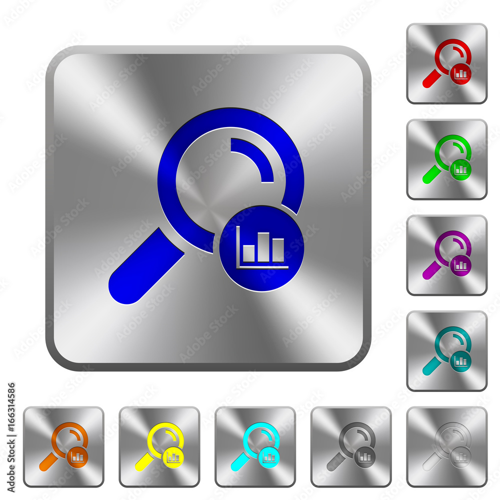 Search statistics rounded square steel buttons Search statistics rounded square steel buttons