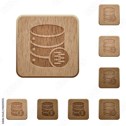 Database compress data wooden buttons