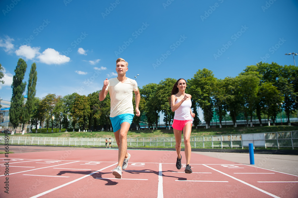 Obraz premium Runner on competition and future success.