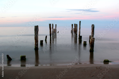 The pier on baltic sea, Melnsils, Latvia