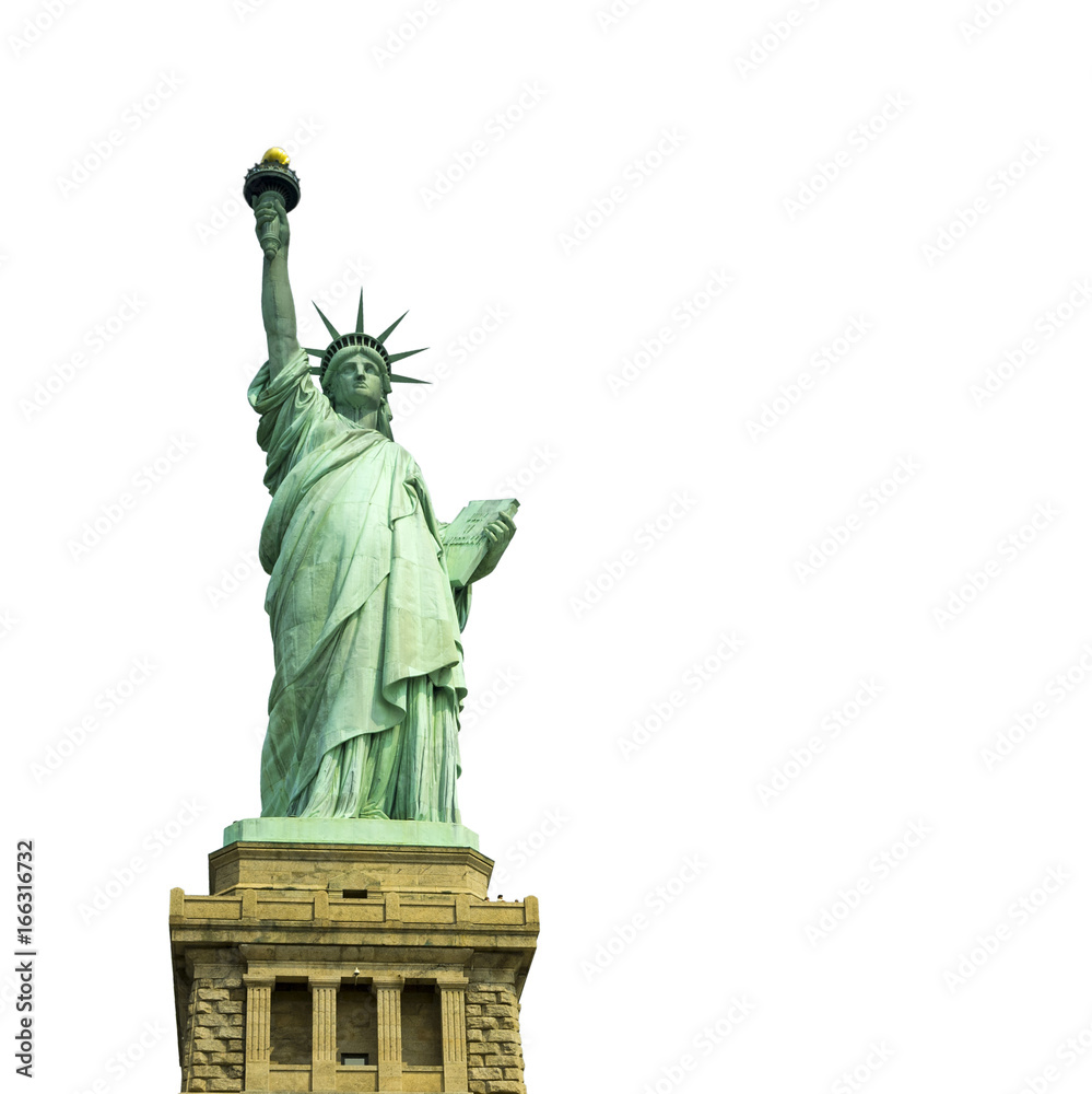Statua della Libertà su sfondo bianco Stock Photo