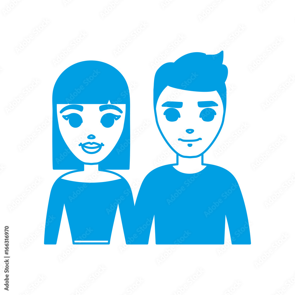 cartoon happy couple icon