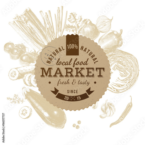 Local food market emblem
