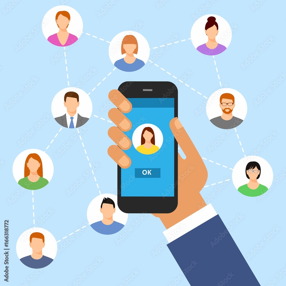 Communication concept with flat icons Communication concept with flat icons