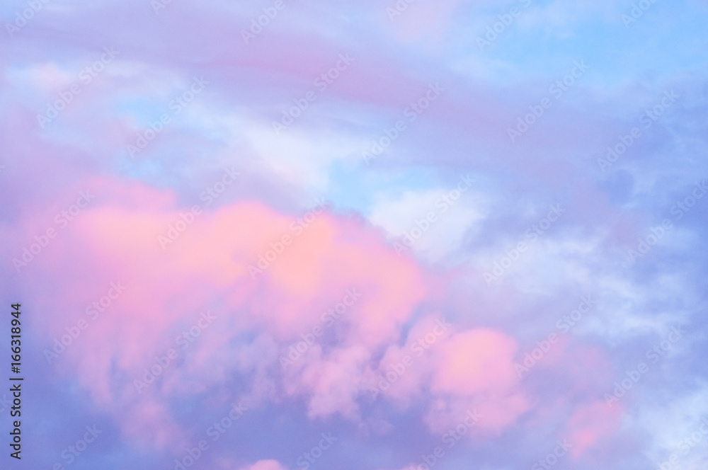 blue and pastel pink sky