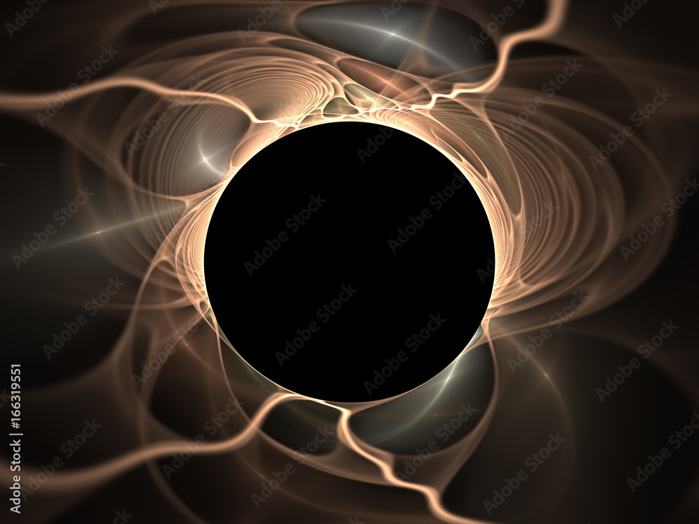 Naklejka premium Czarna dziura streszczenie Fraktal Design