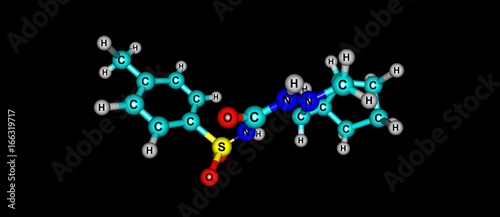 Gliclazide molecular structure isolated on white