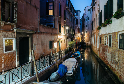 Venice, Italy canal at night