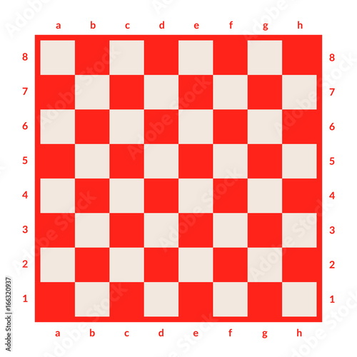 Empty chessboard isolated. Board for chess or checkers game. Strategy game concept. Checkerboard background.