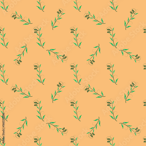 Twig green on orange background