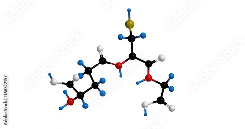 Molecular structure of Glutathione  3D rendering