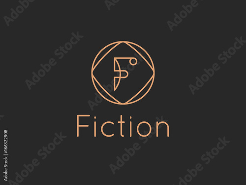Letter F Fiction Alphabet Logo