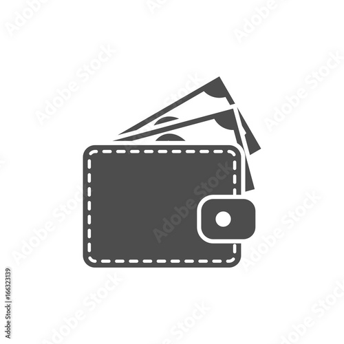 Wallet with money flat icon