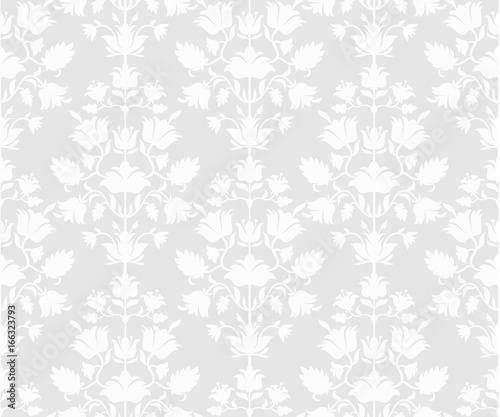 Gray floral seamless background.