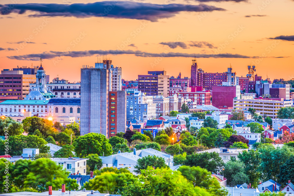 Obraz premium Portland, Maine, USA downtown skyline.