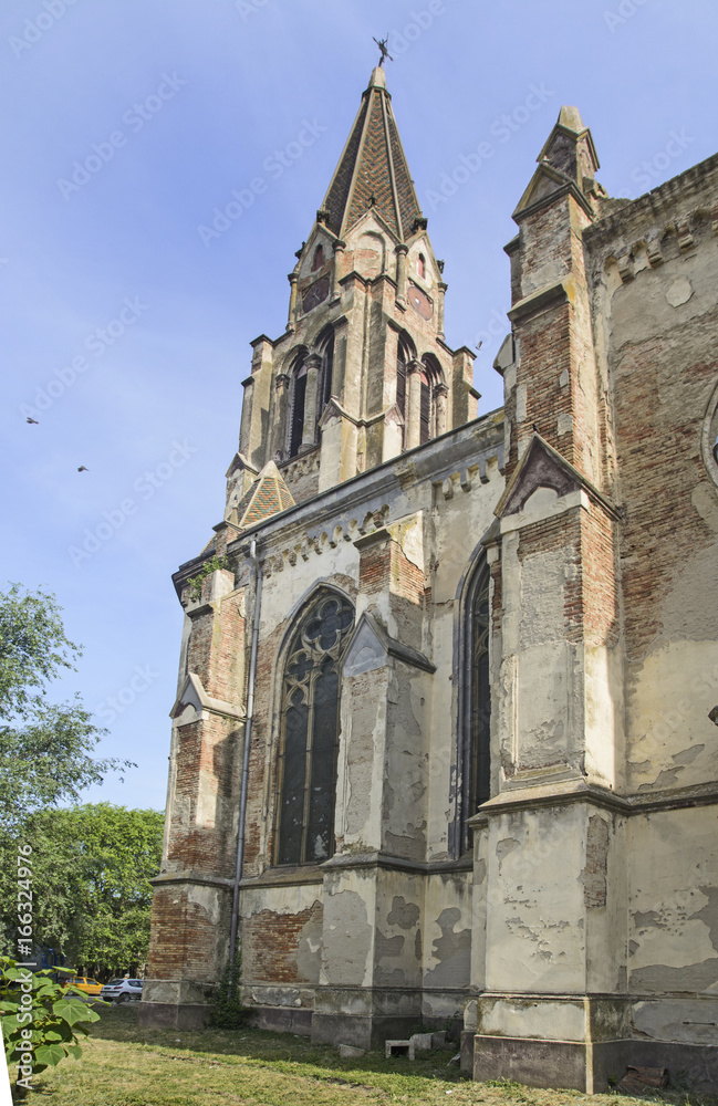 Old ruined Catholic church in Serbia
