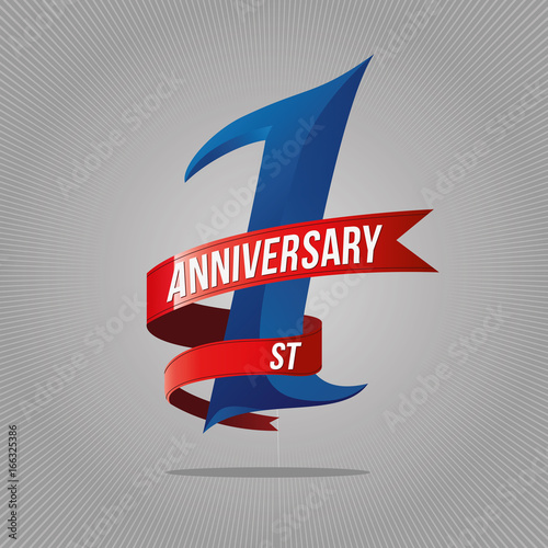 one year anniversary celebration logotype. 1st anniversary logo