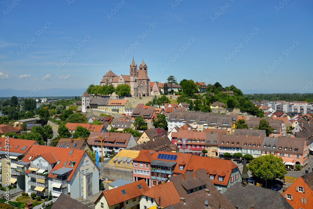 View of Breisach by the Rhine River in Baden-Wurttemberg, Germany