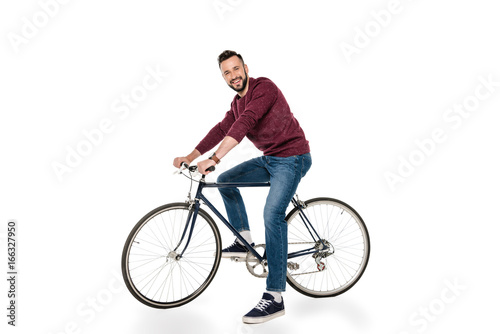 man riding bicycle