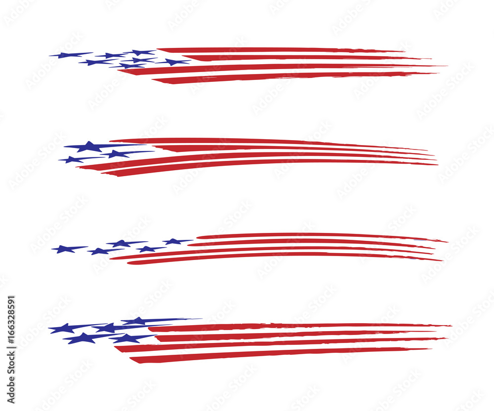 america flag vehicle graphic Vector Illustration set america flag vehicle graphic Vector Illustration set
