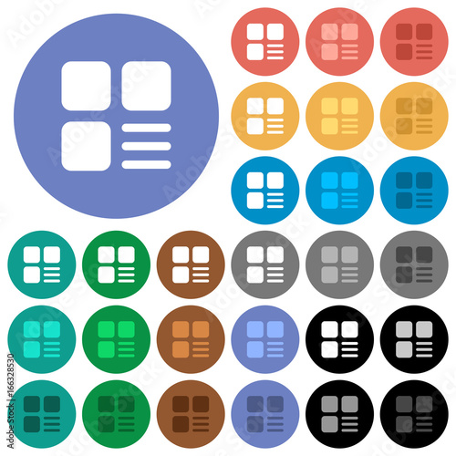 Component options round flat multi colored icons