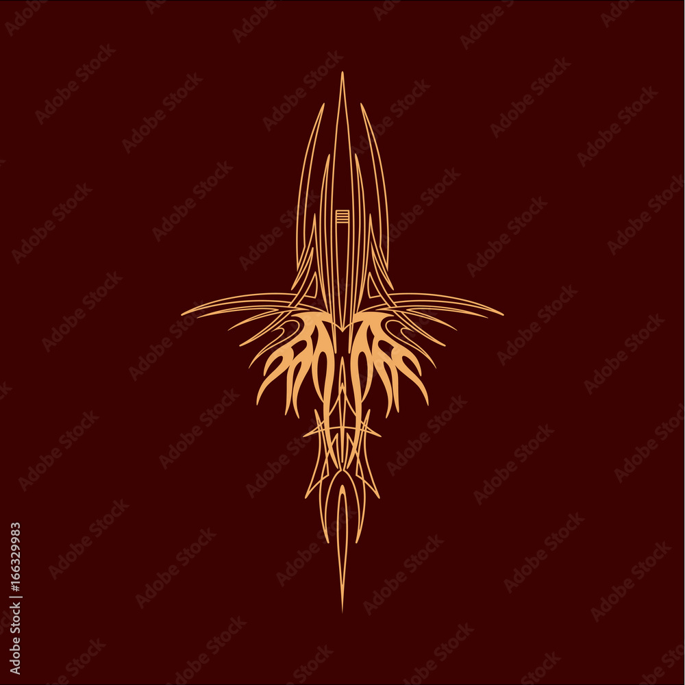 pinstriping vehicle graphic decorative vector vinyl decal Stock Vector