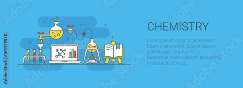 Simple flat graphics.The subject is chemistry.Vector illustration.