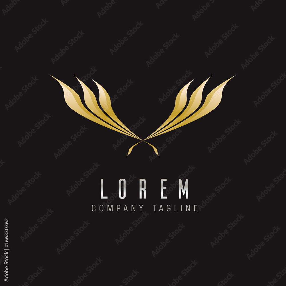 Obraz premium luxury wings logo design concept template
