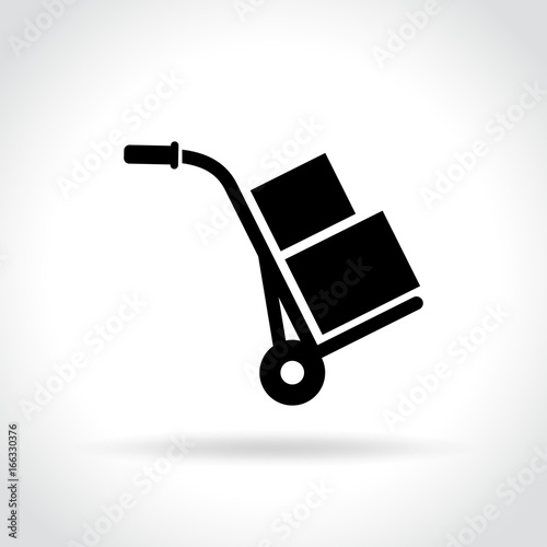 hand truck icon on white background