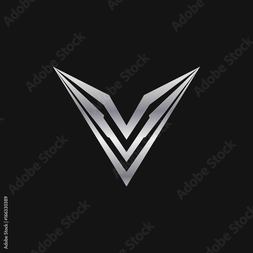 letter v logo. luxury metal logo design concept template