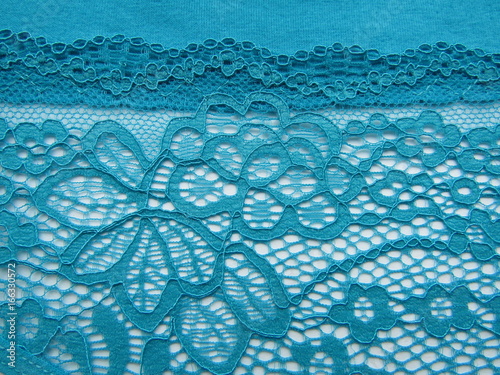 blue lace on white, blue background fabric