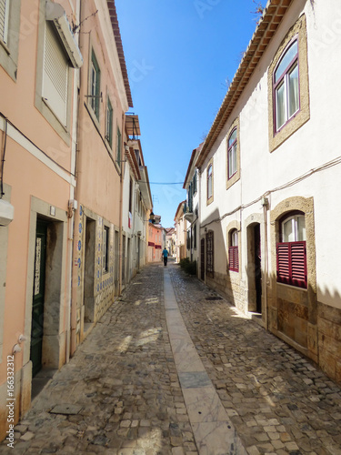 Narrow charming streets of Cascais  Portugal