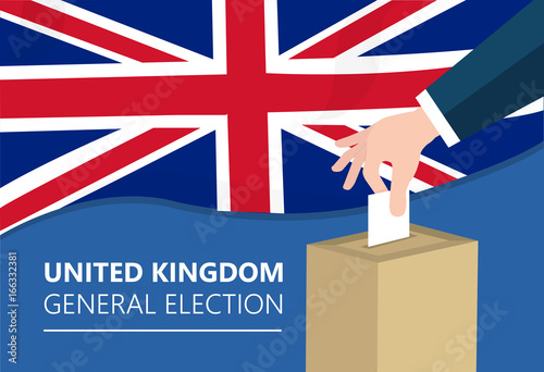 United Kingdom (UK) democracy political process selecting president or parliament member with election and referendum freedom to vote vector illustration